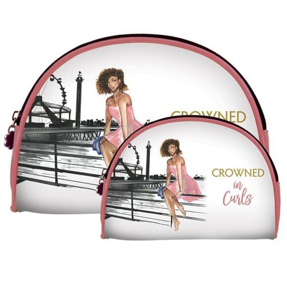 African American Expressions Cosmetic Bag Duo | Crowned In Curls - Picture 1 of 1